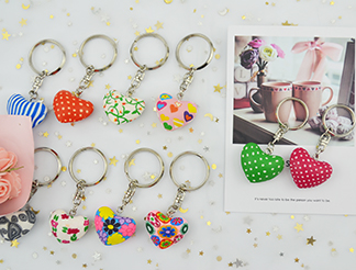 CLAY HEART WITH KEYCHAIN
