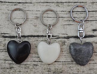 MARBLE HEART WITH KEYCHAIN