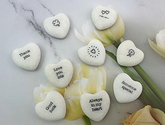 MARBLE HEART WITH PRINTING