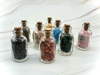 Healing crystal potion bottle